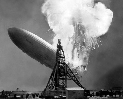 May 6, 1937, the German airship Hindenburg flew over Manhattan and then went on to attempt to dock a