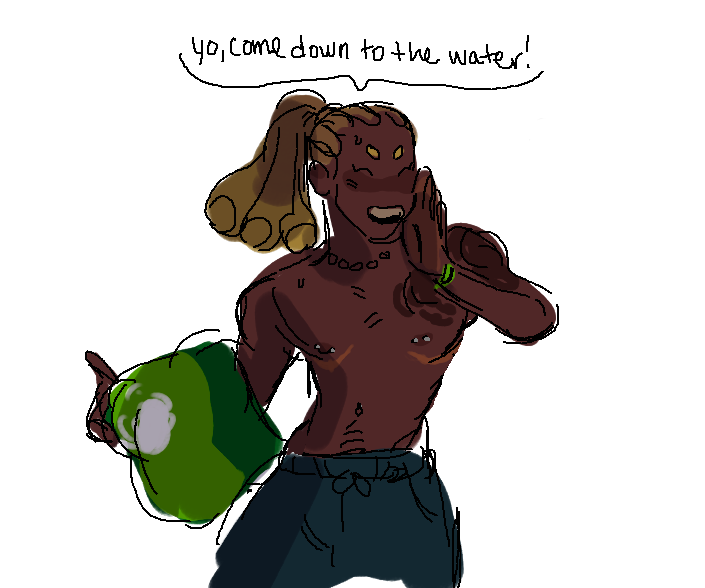 peachdeluxe:  sometimes u just gotta draw lucio with nipple piercings cause no one