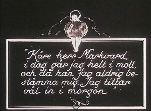 Some of my favorite intertitles from Erotikon (Mauritz Stiller, 1920). Title design by Alva Ludin.