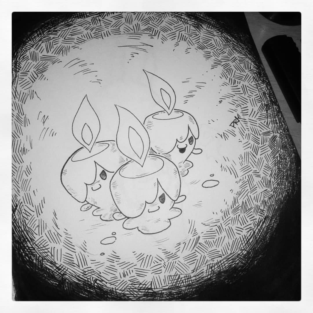 miirup:  Inktober Day 3 - Litwick    #inktoberpm #pokemonmillennium #inktober2018