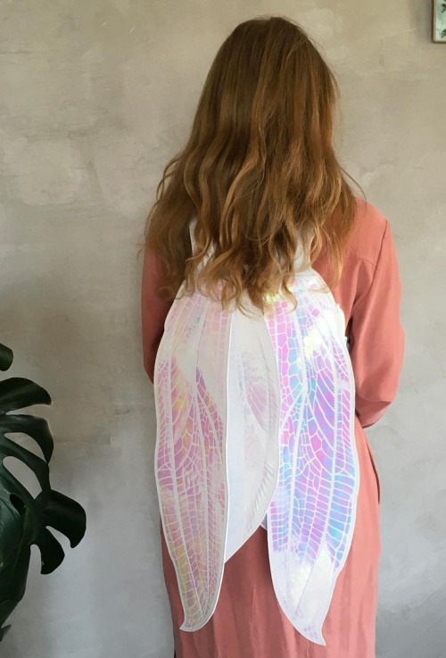 sosuperawesome:Iridescent Angel and Fairy Wings BackpacksKrukru Studio on Etsy