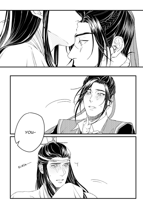  “Lan Xichen’s lips touch his forehead, […]”