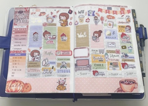 All the autumn colours for this spread! Main kit is by @plannerface , too many other shops to tag th