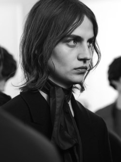 boysably:  Carl Hjelm Sandqvist | Backstage at WooYoungmi F/W 2016 Paris Men’s Fashion Week / ph. Virginie Khateeb