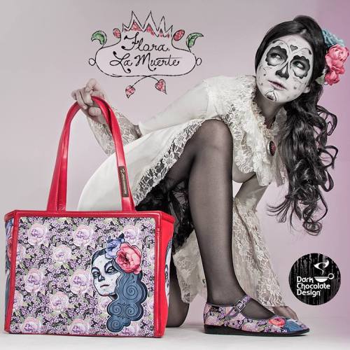 Modeling for DARK CHOCOLATE This time as Flora la Muerte!! You can buy any of the products you see o