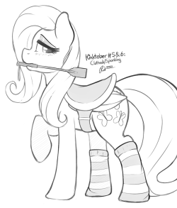 I was pretty busy yesterday, so I had to combine the Kinktober prompts for Day 5 and 6.When I saw the “clothed” prompt, I thought about which is the most naughty piece of clothing on a pony, and both saddle and socks immediately came to mind. So