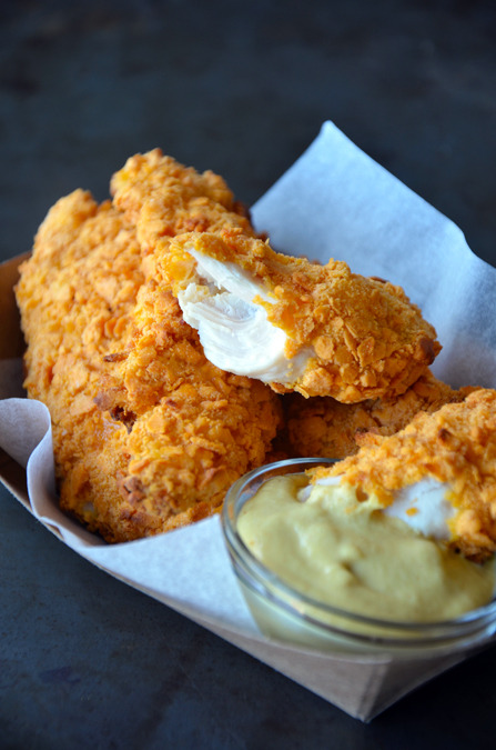 foodfuckery:  Baked Cheddar Dijon Chicken Tenders Recipe 