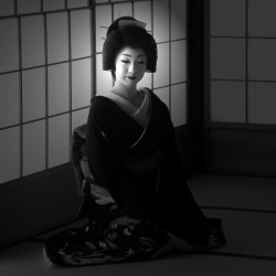 geisha-kai:  Geiko Kimika in black and white