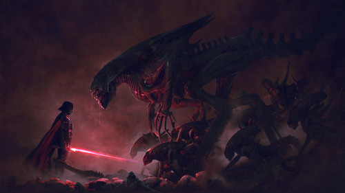 thecollectibles:   501st Legion: Vader’s Fist VS Space Cockroaches  Art by  Guillem H. Pongiluppi   