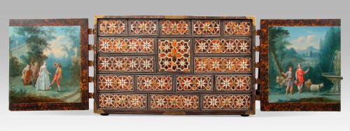 livesunique: A Spanish Colonial Brass-Mounted and Ebony, Bone and Tortoiseshell-Inlaid Cabinet on St