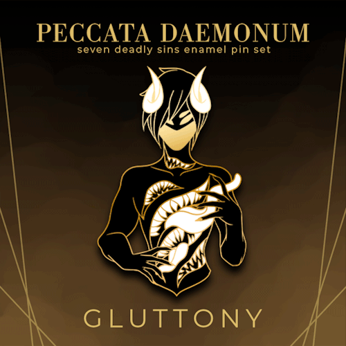 Sorry for the delay today - Today’s pin reveal is Gluttony, sporting some lovely creepy mouths O: On