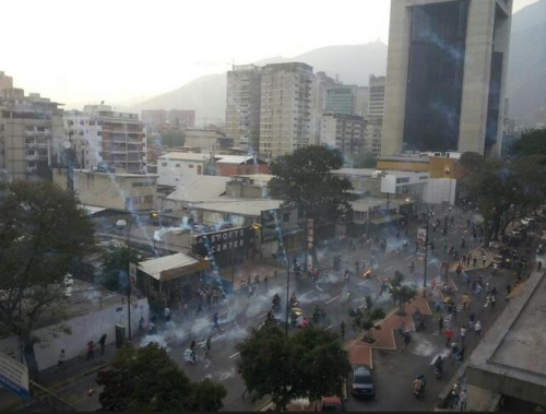 More tear gas at Altamira. Caracas, Venezuela