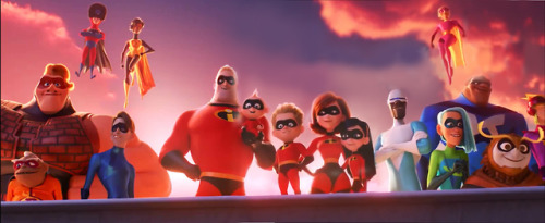 elastigale: interdimensionalvoyd: Stitched together the Super group shot at the end of Incredibles 2
