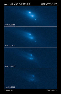 science-junkie:  Disintegration of an asteroid