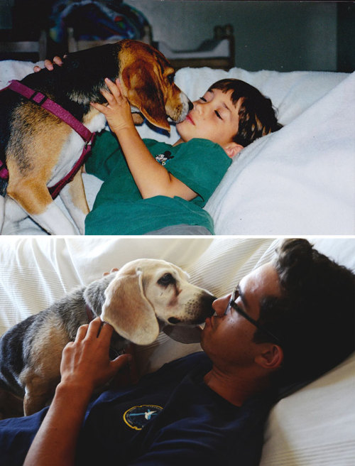 wwinterweb: Dogs Growing Up With Their Humans adult photos