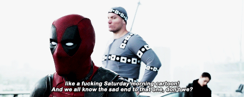 gifdeadpool:Deleted Scene: “Defender of the Universe,” I’ve heard this spiel before.