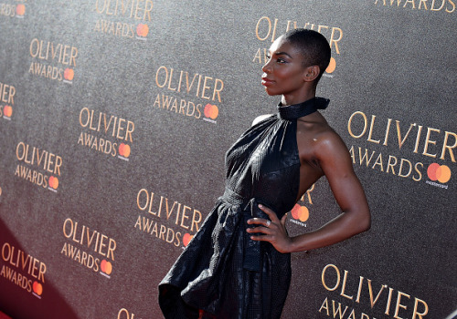 accras:Michaela Coel at The Olivier Awards 2017 in London, 4/9/17. 