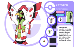 Fantasticfakemon:  Natu —&Amp;Gt; Xatu —&Amp;Gt; Xatotem Psychic / Flying Source.