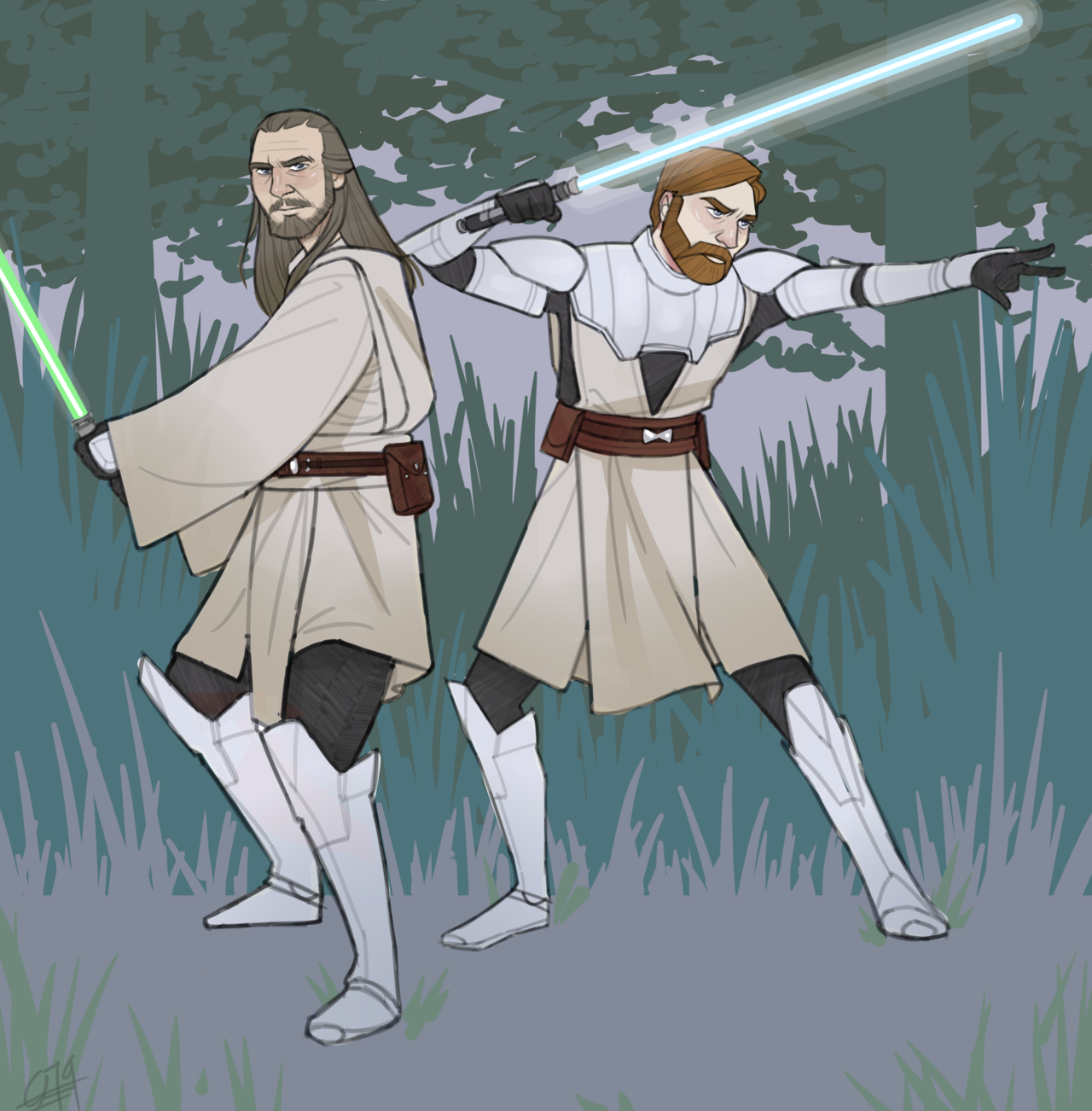 Star Wars Art Imagines Qui-Gon Jinn Fighting In The Clone Wars