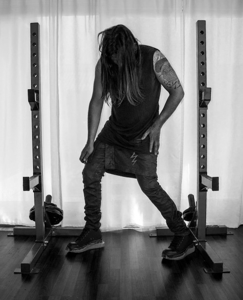 Me. Quarantine, home gym, Rick Owens.@rickowensonline