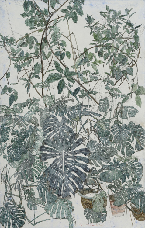thunderstruck9: Sam Szafran (French, 1934-2019), Les Philodendrons. Watercolour on paper, 74 x 47 cm