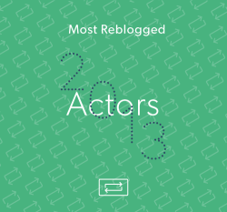 yearinreview:  Most Reblogged in 2013:  Actors