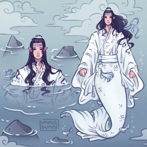 dulharpa: imma-bunni:Mermaid Lan Wangji  @dragongirlg-fics  Thank you!!