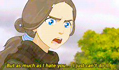 aangtics:  captorrooks:  irresistible-revolution:  avataraang:  kataangship:   #I LOVE HOW IN THE COMMENTARY #BRYKE SAID THAT EVEN THOUGH AANG WASNT THERE #HE ACTUALLY WAS #HE WAS LIKE AN ANGEL ON KATARA’S SHOULDER TELLING HER NOT TO DO IT   #i