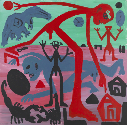 thunderstruck9:A.R. Penck (German, 1939-2017), Roter Planet [Red Planet], 1999. Acrylic on canvas, 1