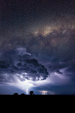 wonderous-world:  Milky Way over the Storms by Jordan Cantelo 