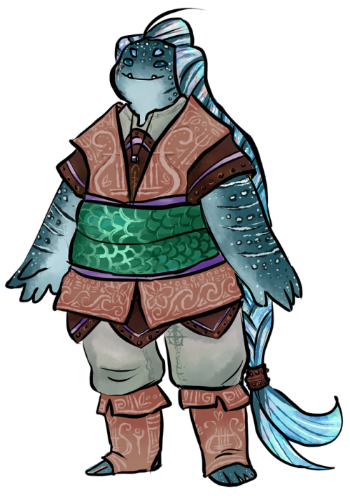 ghostfiish: Here’s a ref for my DND character, Melelani! She’s a Trichadon bard, and is 