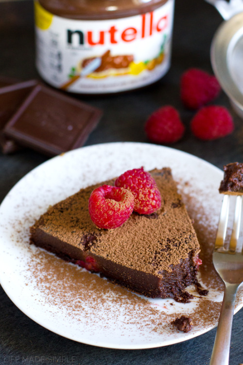 XXX sweetoothgirl:  Flourless Nutella Raspberry photo