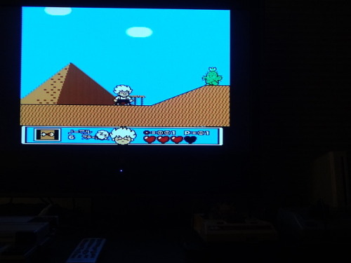 Playing Kid Dracula on my AV modded Famicom which was manufactured in Mid 1983. Three hours straight