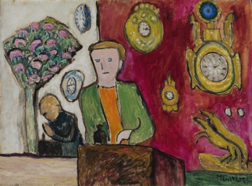 In the Watchmaker’s Shop  -  Gabriele Münter  1916German, 1877–1962Oil on canvas , 65 x 88 cm.