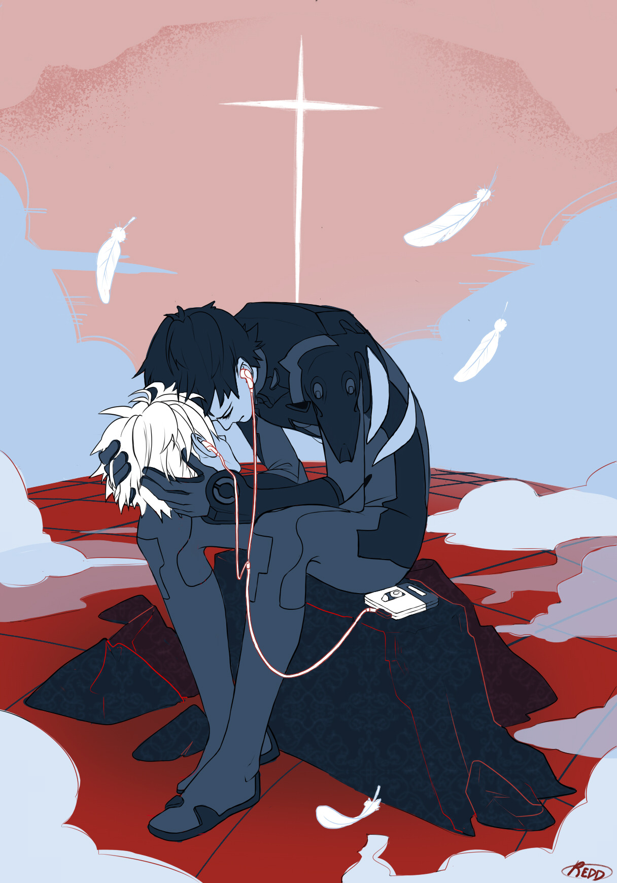 ask-kawotrio:  chusska-art:  reddwinters:  An angsty kawoshin collab between me and