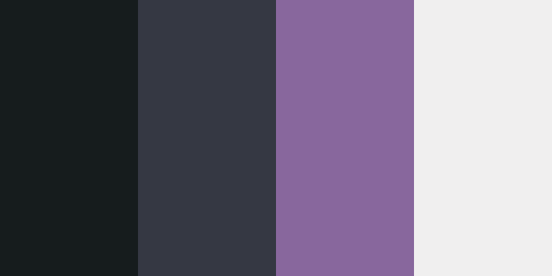 color-palettes:Pseudomania - Submitted by meowstic-seer-of-the-future #161c1d #353843 #88679d #f0efe