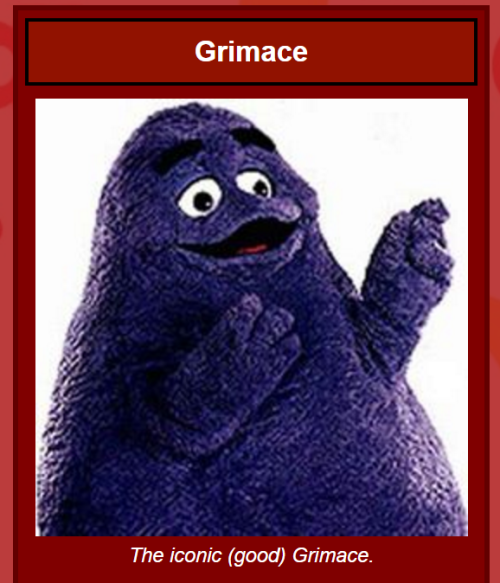 memeufacturing:there exists a parallel Dark Universe where Evil Grimace became canon in 1971. you ha