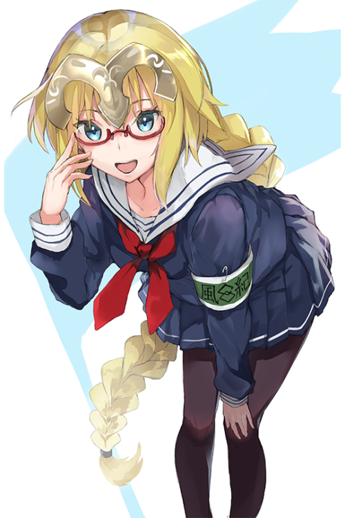 a-titty-ninja: 「ジャンヌ風紀委員長」 by マグカップ | Twitter ๑ Permission to reprint was given by the artist ✔.