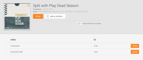 Our newest split 7" w/ Play Dead Season is now available on Google Play, iTunes, Spotify, and Amazon! Stream/download this ripper for the holidays!