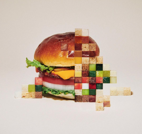 yololpoplove:escapekit:Surreal Food Comps Japan-based art director Yuni Yoshida creates surreal 