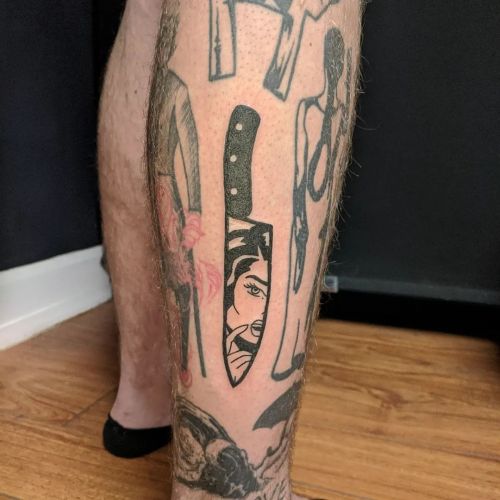 Fun walk-in from my flash! Thanks, Elliott! #cheflife #chefknife #tattoo #blackwork #tattoo #toronto