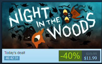 apple-a-la-mode: https://store.steampowered.com/app/481510/Night_in_the_Woods/ folks