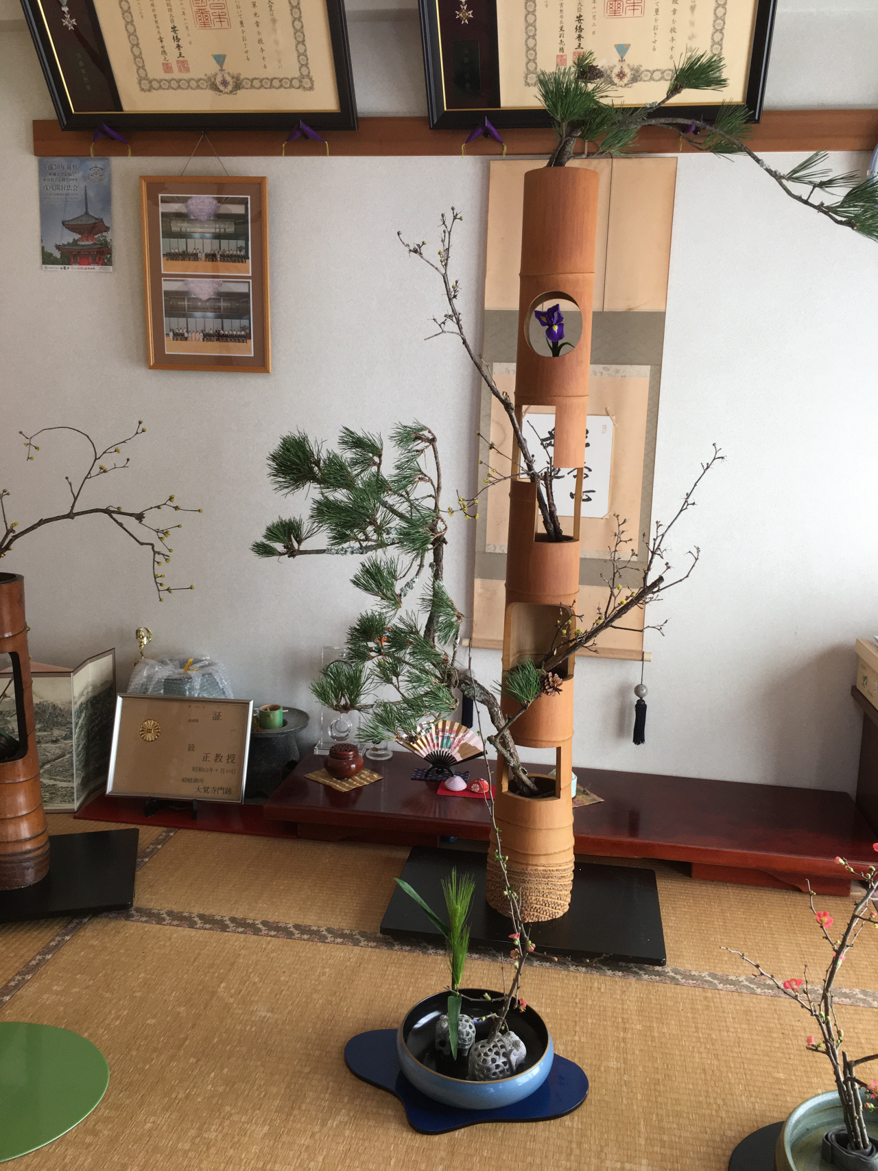 いけばな嵯峨御流 - 先生宅にて特別研修その1 五重切・三重切