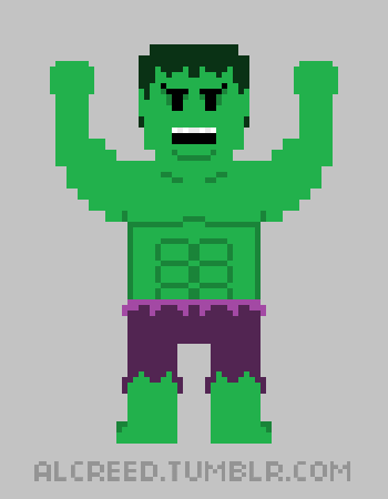 AL CREED, I made an animated GIF of my green Hulk drawing!
