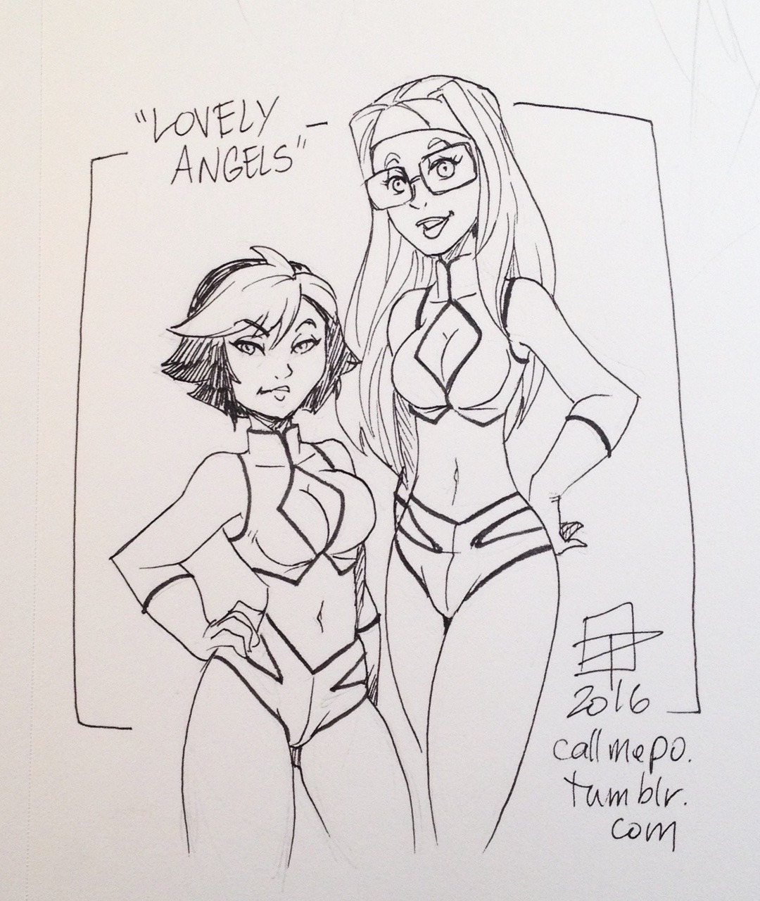 callmepo: Tiny doodle - Gogo and Honey Lemon as the Lovely Angels (aka The Dirty