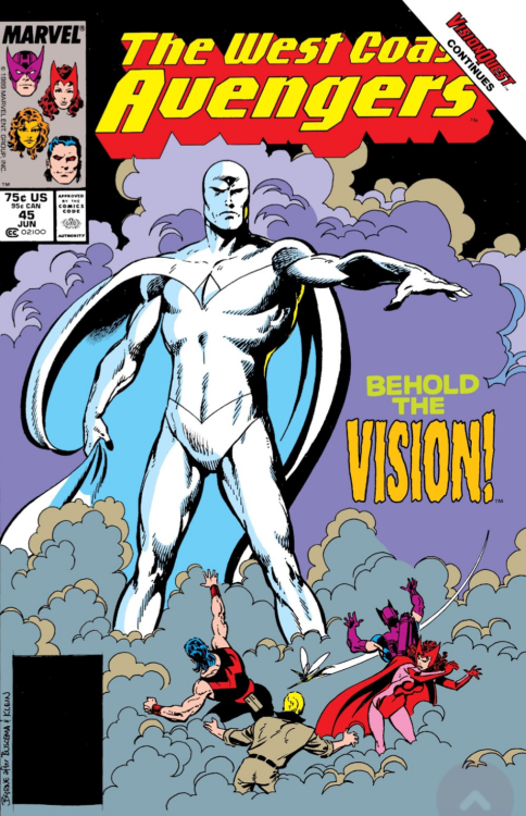 West Coast Avengers #45, 1989That cover is a reference to Vision’s first appearance, for those who d