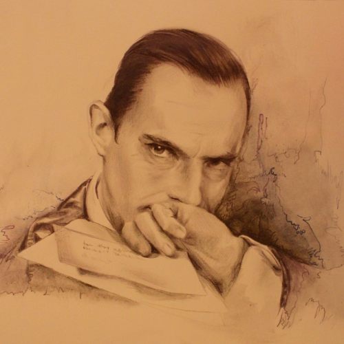 theseavoices:Jeremy Brett as Sherlock Holmes in ink pencils 