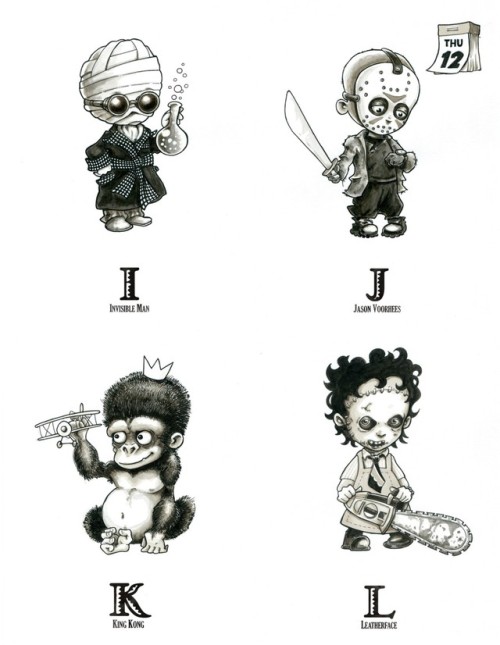 untipoilustrado:Tiny creatures alphabet. An Artbook with the most abominable and cute creatures  fro