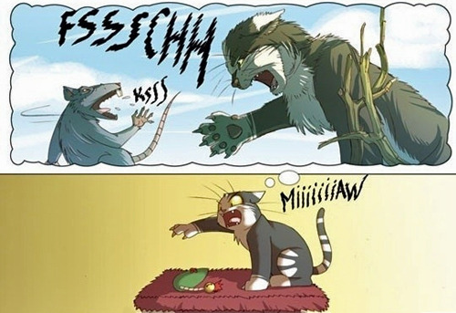 tastefullyoffensive:  Cat’s Imagination by Maliki 
