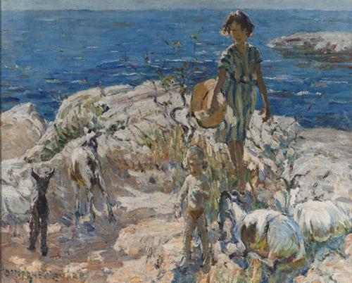 A Summer Walk   -   Dorothea Scharp , c. 1920.British, 1874–1955Oil on canvas, , 25 x 30.25 in.    6